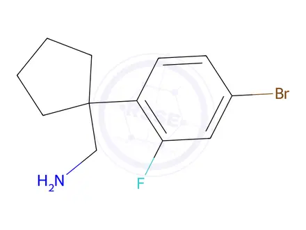 Chemical structure of (1-(4-Bromo-2-fluorophenyl)cyclopentyl)methanamine