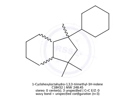 Chemical structure of 1-Cyclohexyloctahydro-1,3,3-trimethyl-1H-indene