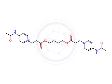 Chemical structure of 1,1'-[1,4-Butanediylbis[oxy(3-oxo-3,1-propanediyl)]]bis[4-(acetylamino)-pyridinium Dibromide