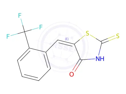 Chemical structure of (5E)-2-Mercapto-5-[2-(trifluoromethyl)benzylidene]-1,3-thiazol-4(5H)-one