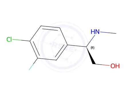 Chemical structure of (R)-2-(4-chloro-3-fluorophenyl)-2-(methylamino)ethan-1-ol