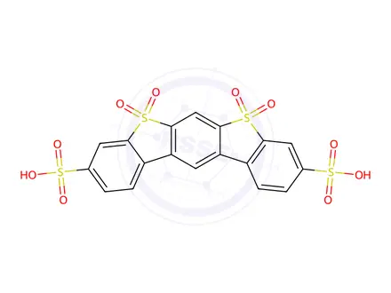 Chemical structure of TETRAOXO-2H-DIBENZO(D,D’)BENZO(1,2-B,5,4-B’)DITHIOPHENE-3,9-DISULFONIC ACID