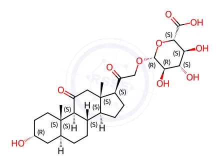 Chemical structure of Alphadolone Impurity 2(Alphadolone 21-β-D-Glucuronide)