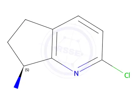 Chemical structure of (S)-2-chloro-6,7-dihydro-5H-cyclopenta[b]pyridin-7-amine