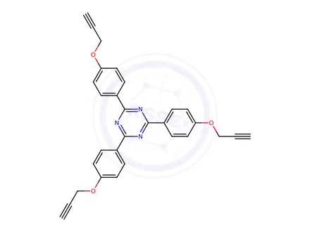 Chemical structure of 2,4,6-Tris(4-(prop-2-yn-1-yloxy)phenyl)-1,3,5-triazine