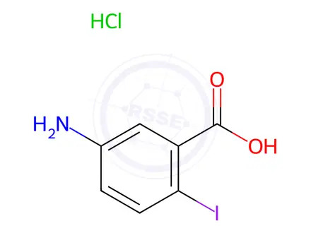 Chemical structure of Benzoic acid, 5-amino-2-iodo-, hydrochloride (1:1)