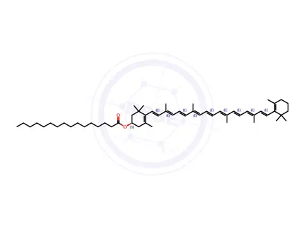 Chemical structure of β-Cryptoxanthin palmitate
