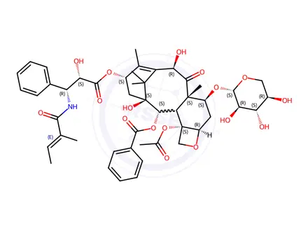 Chemical structure of 7-Xylosyl-10-deacetyltaxol B