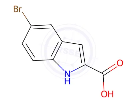 Chemical structure of 5-Bromoindole-2-carboxylic acid