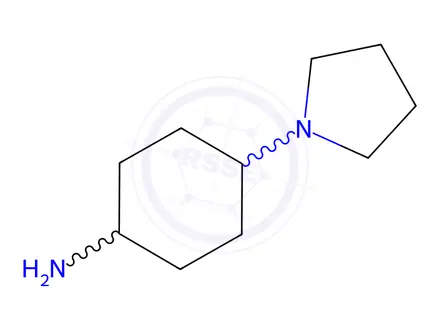 Chemical structure of 4-(Pyrrolidin-1-yl)cyclohexan-1-amine dihydrochloride