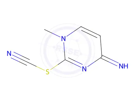 Chemical structure of 1-Methyl-2-thiocyanatopyrimidin-4(1H)-imine