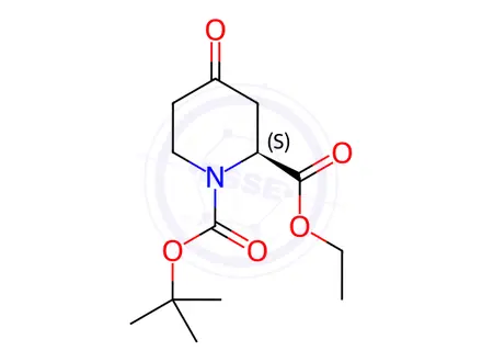 Chemical structure of 1-tert-butyl 2-ethyl (2S)-4-oxopiperidine-1,2-dicarboxylate
