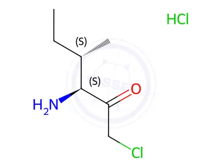 Chemical structure of (3S,4S)-3-Amino-1-chloro-4-methylhexan-2-one hydrochloride