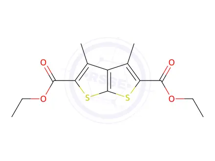 Chemical structure of Diethyl 3,4-dimethylthieno[2,3-b]thiophene-2,5-dicarboxylate