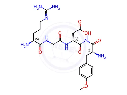 Chemical structure of arginine-glycine-aspartate-O-methyltyrosine amide