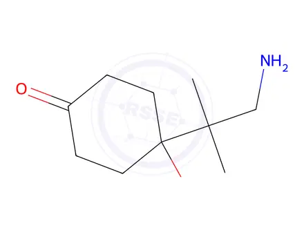 Chemical structure of 4-(1-Amino-2-methylpropan-2-yl)-4-hydroxycyclohexan-1-one