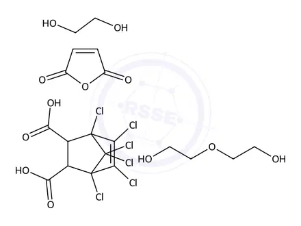 Chemical structure of Bicyclo[2.2.1]hept-5-ene-2,3-dicarboxylic acid, 1,4,5,6,7,7-hexachloro-, polymer with 1,2-ethanediol, 2,5-furandione and 2,2'-oxybis[ethanol]