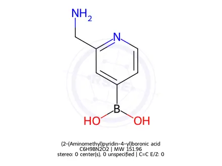 Chemical structure of (2-(Aminomethyl)pyridin-4-yl)boronic acid