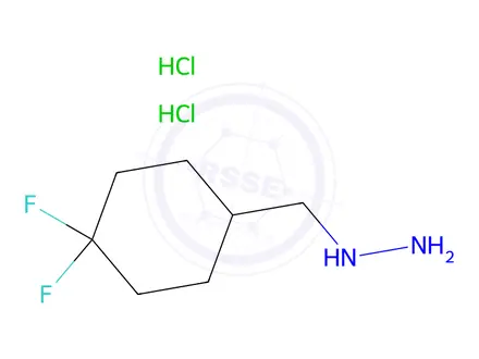 Chemical structure of ((4,4-difluorocyclohexyl)methyl)hydrazine dihydrochloride