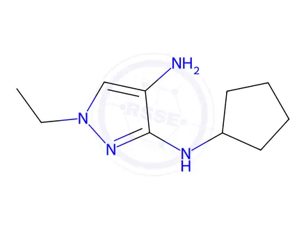 Chemical structure of N~3~-cyclopentyl-1-ethyl-1H-pyrazole-3,4-diamine
