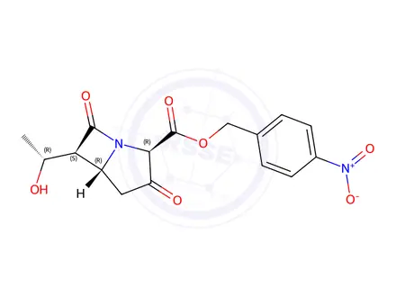 Chemical structure of (2R,5R,6S)-4-Nitrobenzyl 6-((R)-1-hydroxyethyl)-3,7-dioxo-1-azabicyclo[3.2.0]heptane-2-carboxylate