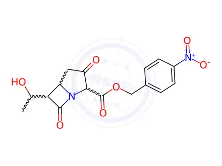 Chemical structure of 4-Nitrobenzyl 6-(1-Hydroxyethyl)-3,7-dioxo-1-azabicyclo[3.2.0]heptane-2-carboxylate