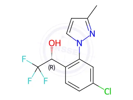 Chemical structure of (R)-1-(4-Chloro-2-(3-Methyl-1h-Pyrazol-1-Yl)Phenyl)-2,2,2-Trifluoroethanol