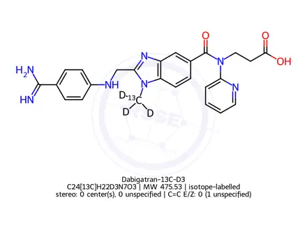 Chemical structure of Dabigatran-13C-D3