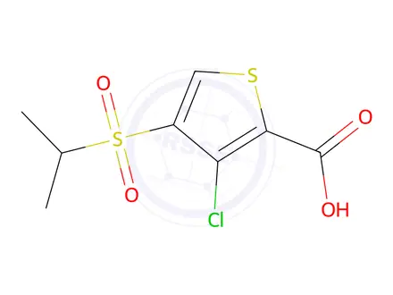 Chemical structure of 3-Chloro-4-(propane-2-sulfonyl)-thiophene-2-carboxylic acid