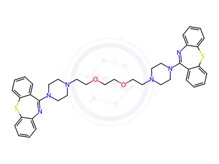 Chemical structure of 1,2-Bis[2-(4-Dibenzo[b,f][1,4]thiazepin-11-yl-1-piperazinyl)ethoxy]ethane
