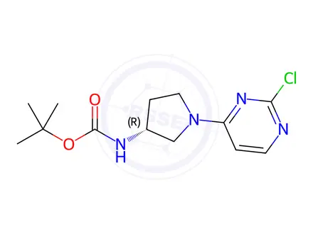 Chemical structure of Carbamic acid, N-[(3R)-1-(2-chloro-4-pyrimidinyl)-3-pyrrolidinyl]-, 1,1-dimethylethyl ester