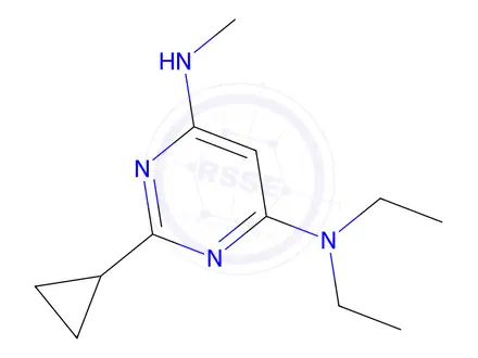 Chemical structure of 2-cyclopropyl-n4,n4-diethyl-n6-methylpyrimidine-4,6-diamine