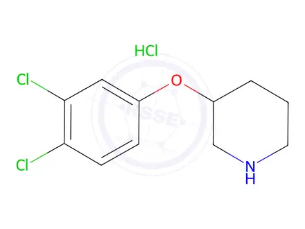 Chemical structure of 3-(3,4-Dichlorophenoxy)piperidine hydrochloride