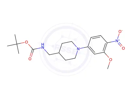 Chemical structure of tert-Butyl ((1-(3-methoxy-4-nitrophenyl)piperidin-4-yl)methyl)carbamate