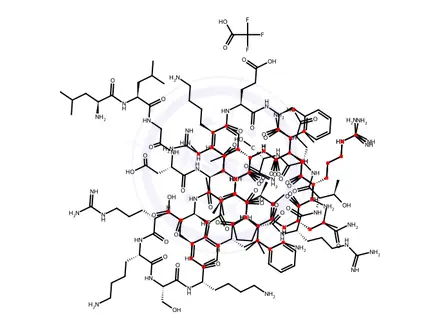 Chemical structure of Antibacterial Protein ll-37 Amide (human)
