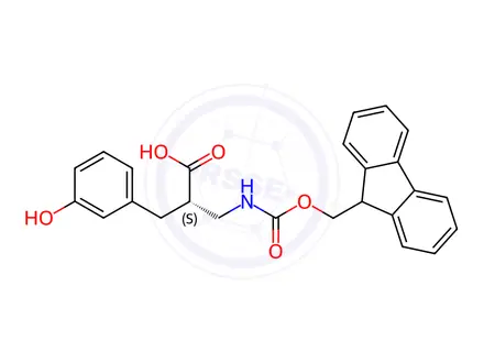 Chemical structure of Fmoc-(S)-3-amino-2-(3-hydroxybenzyl)propanoicacid