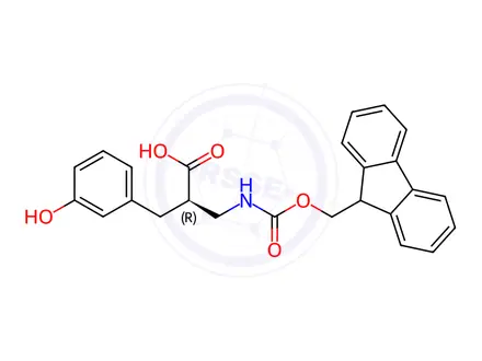 Chemical structure of Fmoc-(R)-3-amino-2-(3-hydroxybenzyl)propanoicacid