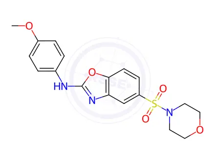 Chemical structure of n-(4-Methoxyphenyl)-5-(morpholine-4-sulfonyl)-1,3-benzoxazol-2-amine