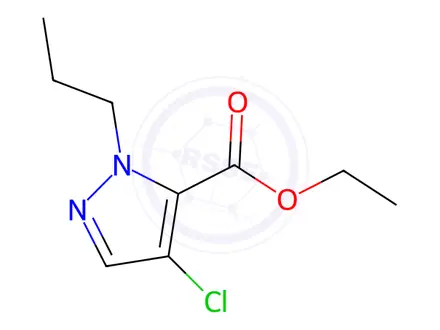 Chemical structure of ethyl 4-chloro-1-propyl-1H-pyrazole-5-carboxylate