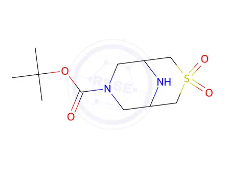 Chemical structure of 7-Boc-3-Thia-7,9-diazabicyclo-[3.3.1]nonane-3,3-dioxide
