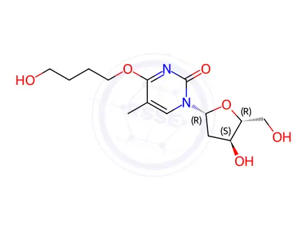 Chemical structure of 4-O-(4-Hydroxybutyl)thymidine
