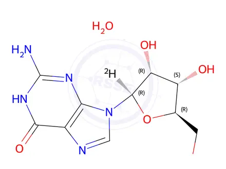 Chemical structure of Guanosine-1'-d Monohydrate