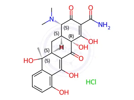 Chemical structure of Tetracycline hydrochloride