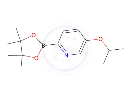 Chemical structure of 5-Isopropoxy-2-(4,4,5,5-tetramethyl-1,3,2-dioxaborolan-2-yl)pyridine