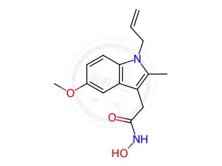 Chemical structure of 2-(1-Allyl-5-methoxy-2-methyl-1H-indol-3-yl)acetohydroxamic acid