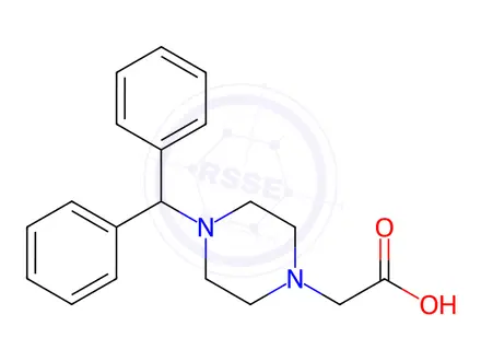 Chemical structure of (4-Benzhydryl-piperazin-1-yl)-acetic acid