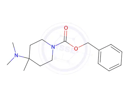 Chemical structure of Benzyl 4-(dimethylamino)-4-methylpiperidine-1-carboxylate