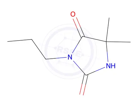 Chemical structure of 5,5-dimethyl-3-propylimidazolidine-2,4-dione