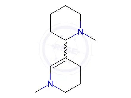 Chemical structure of 1-methyl-5-(1-methylpiperidin-2-yl)-1,2,3,4-tetrahydropyridine