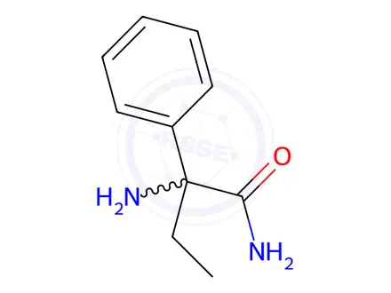 Chemical structure of Benzeneacetamide, α-?amino-?α-?ethyl-